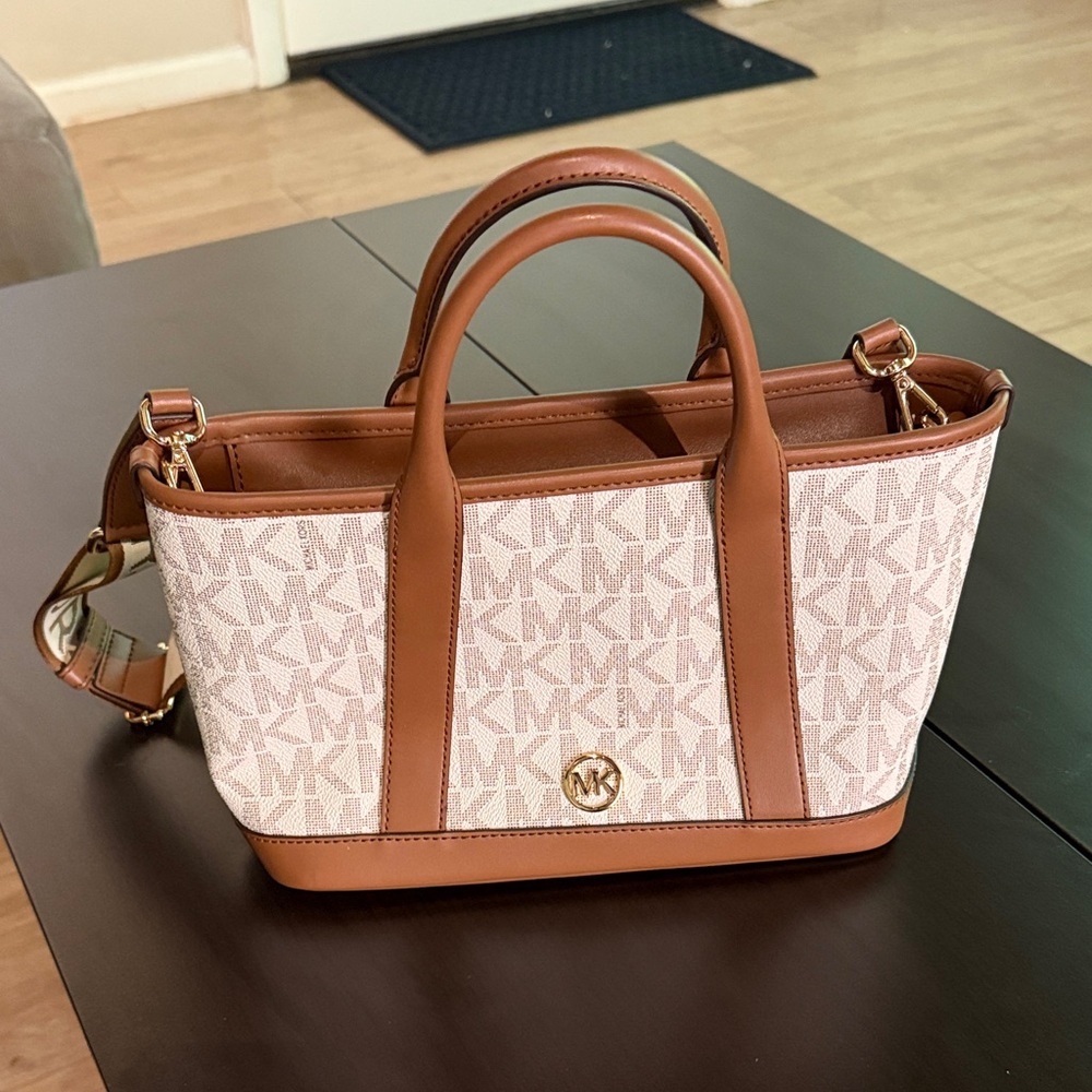 Michael Kors Tan and Cream Satchel